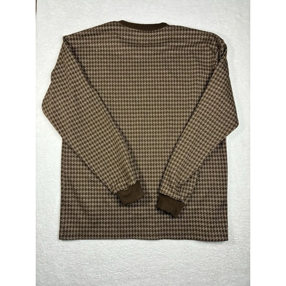 Bound x Matt Helders Men's Jumper Large Sweatshirt Brown Houndstooth Sweater